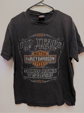 Harley-Davidson Milwaukee, Wisconsin 1903 110 Years Black Sz Lg T-shirt 2 sided